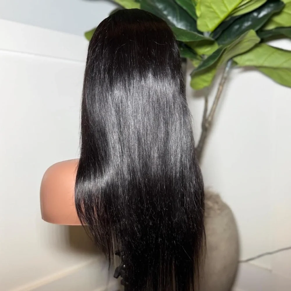 - 💫 24” HUMAN HAIR BLACK STRAIGHT LACE FRONT WIG - Picture 4 of 5